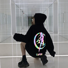 Hoodies Autumn Letter Print Women Reflective Hoodies Sweatshirts Casual Loose Long Sleeve Tracksuit hoodies Women White Tops Hot