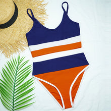 INGAGA High Waist Bikinis Swimwear Women Push Up Swimsuits Ribbed Splicing Bikini Set Bathing Suit Women 2021 Biquini Swim Suit