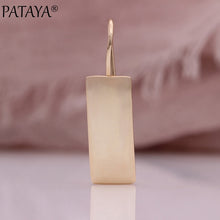 PATAYA New Long Square Glossy Women Earrings 585 Rose Gold Wedding Classic Simple Fashion Jewelry Unique Retro Dangle Earrings