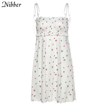 Nibber summer boho loose slim Soft home wear mini dress casual Elegant sling floral dress fashion Korean style nightdress femme