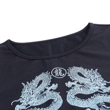 Women Short Sleeve Dragon Print T-shirt Summer Fashion Crop Top for Shopping Daily Wear
