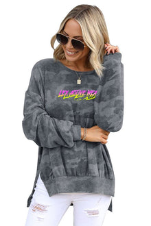 High-low Edge Camo Sweatshirt