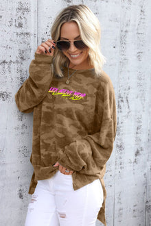 High-low Edge Camo Sweatshirt