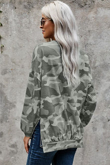 High-low Edge Camo Sweatshirt