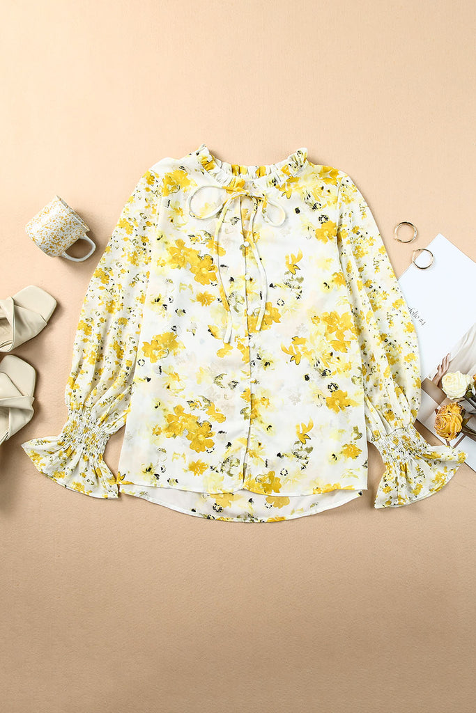 Rose Floral Smocked Blouse