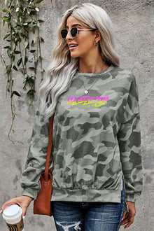 High-low Edge Camo Sweatshirt