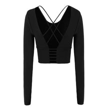 Women Long Sleeve Yoga Crop Top Sexy Gym Crop Top Sport Shirt Yoga Top Sport Active Wear Running T-Shirts Backless Workout Shirt