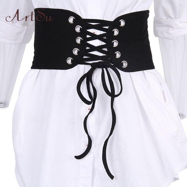 Women Ultra Super Wide Belt Elastic Corset Belt Fashion Wide Waist Belt Ladies Clothing Female White Decorations ASDR60746
