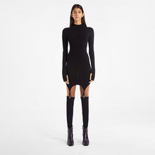 Simenual Solid Bodycon Garter Women Mini Dress with Stocking Long Sleeve Sexy Clubwear Skinny Party Dresses Autumn 2020 Hot Slim
