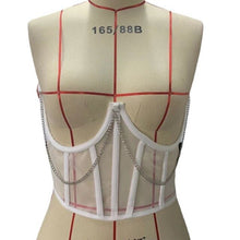 corset top mesh stitching chain sexy wrapped chest waist sexy inner fishbone waist trainer trimmer